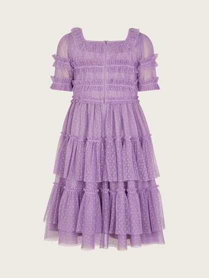 Monsoon Purple Ruffle Tiered Tulle Dress image 2