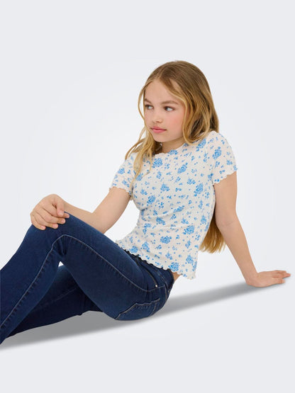 Dsiney Kidz - ONLY KIDS Blue Regular Waist Flared Jeans With Stretch image 2