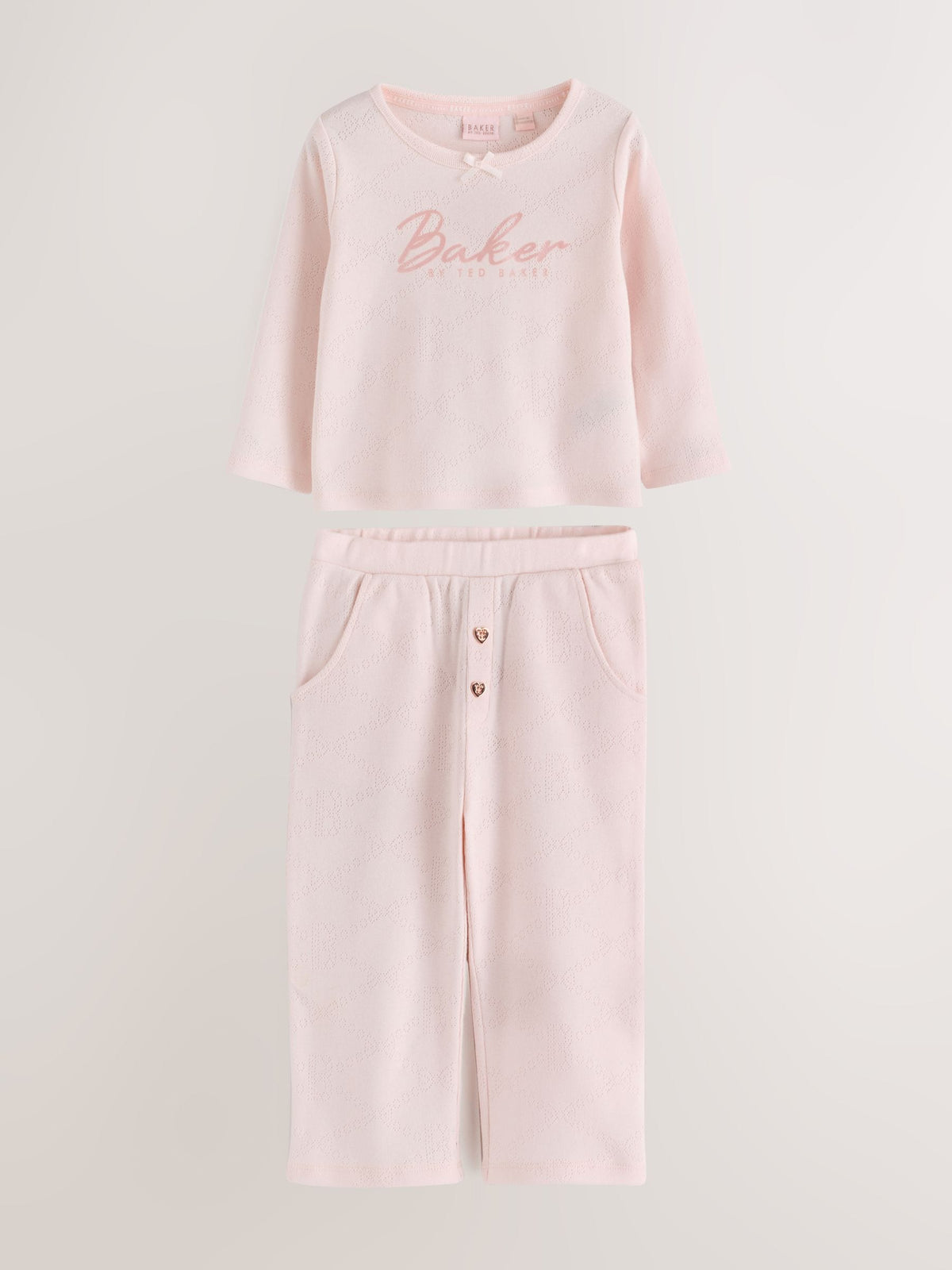 Baker by Ted Baker Pink Pointelle Pyjamas Set 2 Piece - image 1