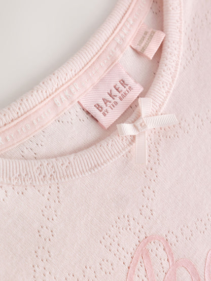 Baker by Ted Baker Pink Pointelle Pyjamas Set 2 Piece - image 6