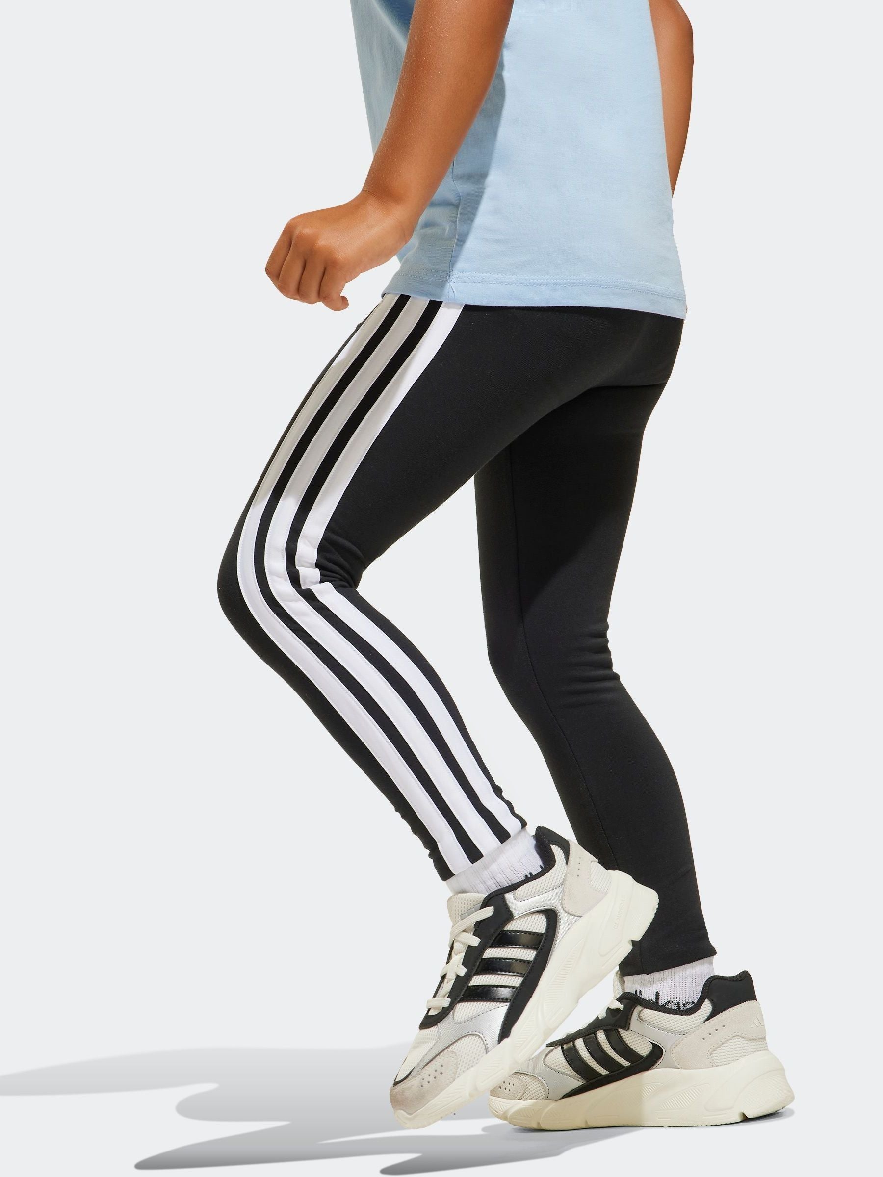 adidas Black Essentials 3-Stripes Leggings Little Kids image 2