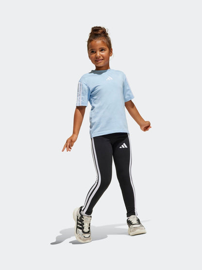 adidas Black Essentials 3-Stripes Leggings Little Kids image 3
