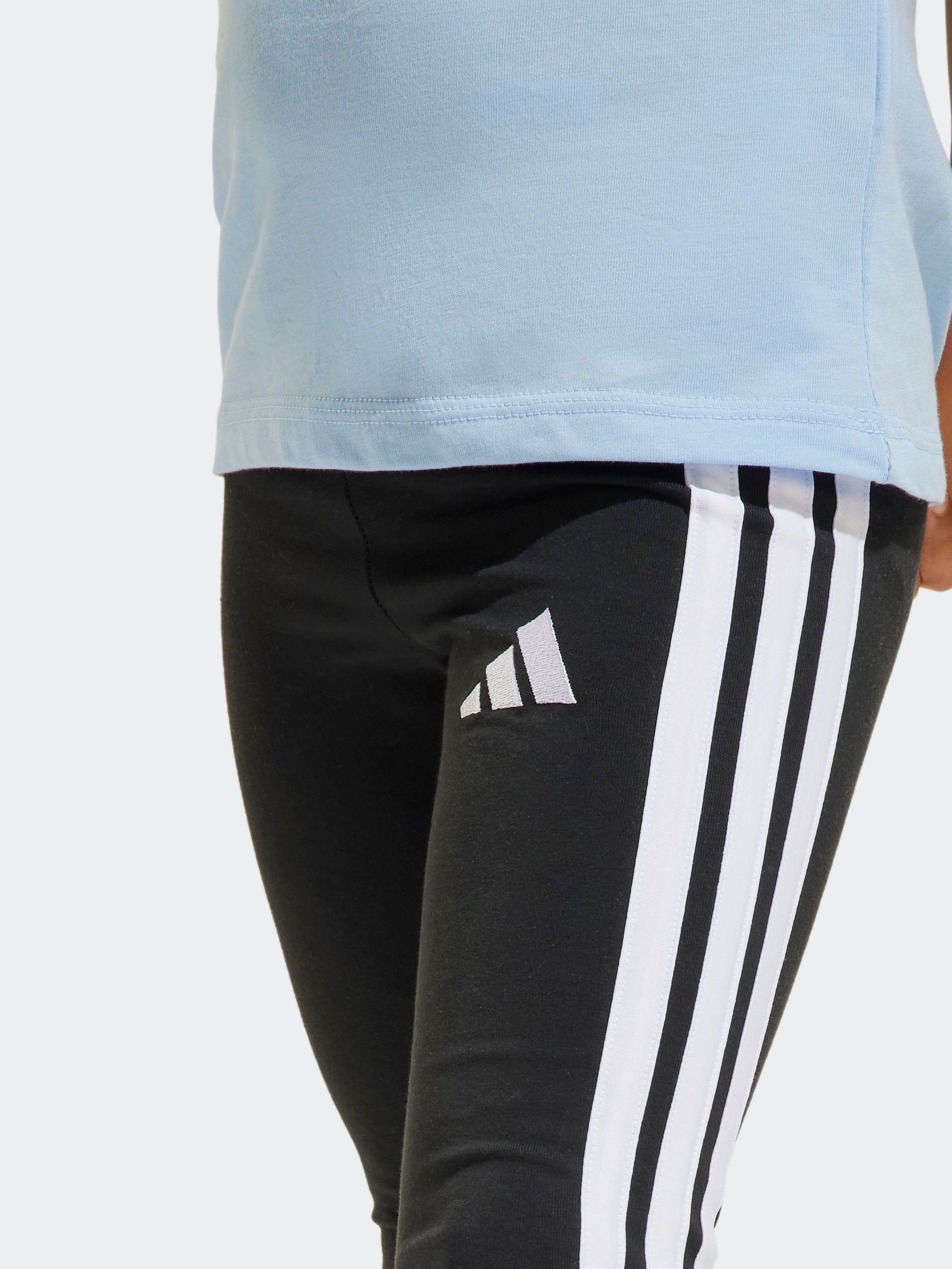 adidas Black Essentials 3-Stripes Leggings Little Kids image 4