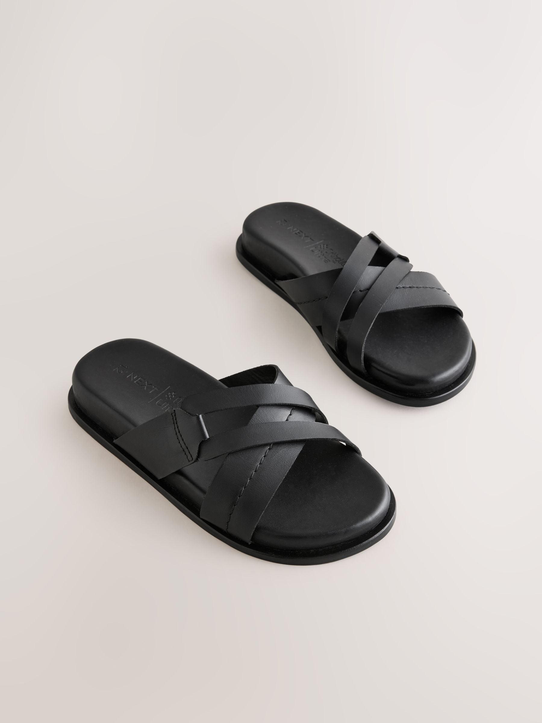 Black Smart Leather Sandals image 1
