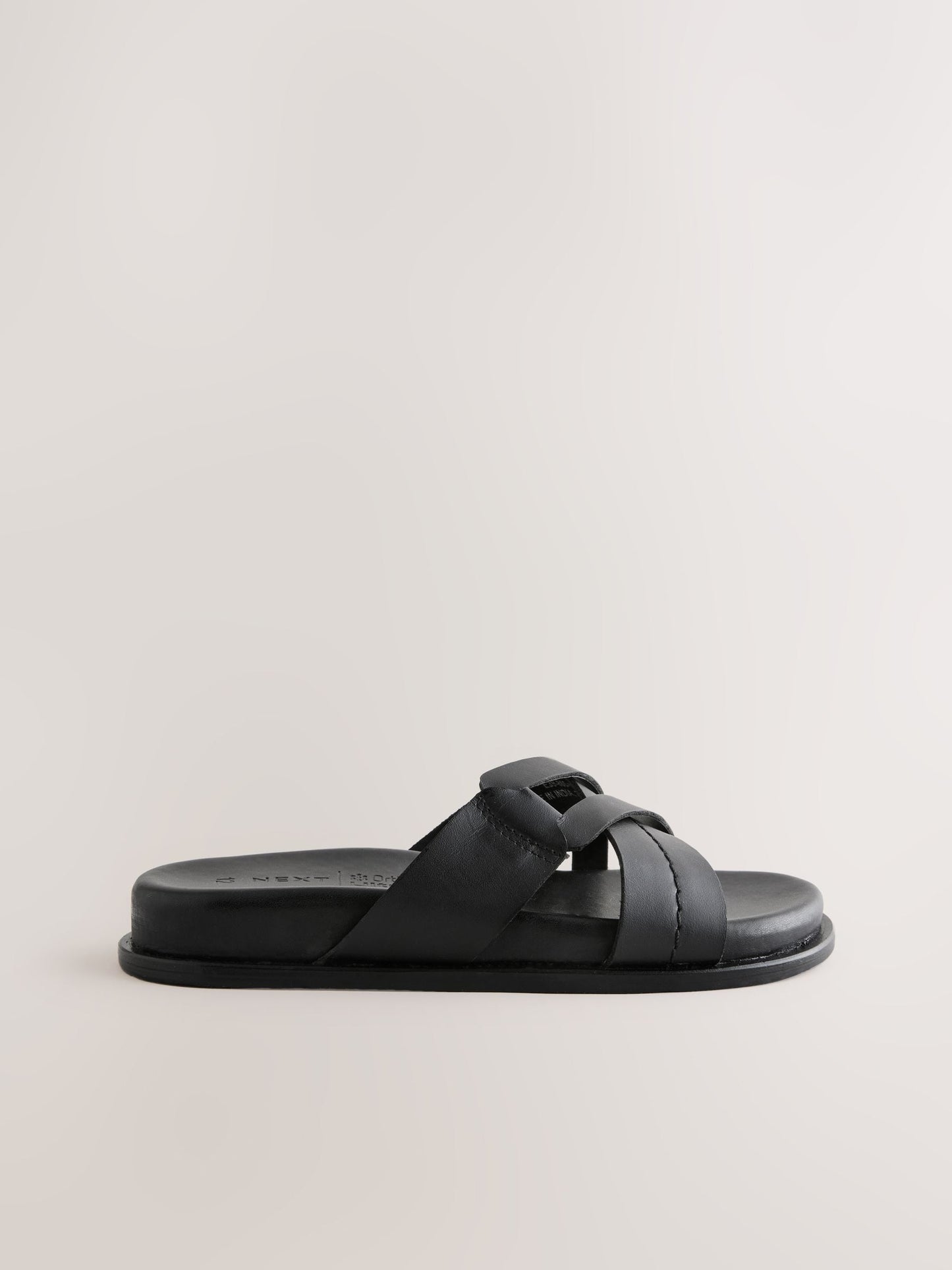 Black Smart Leather Sandals image 2