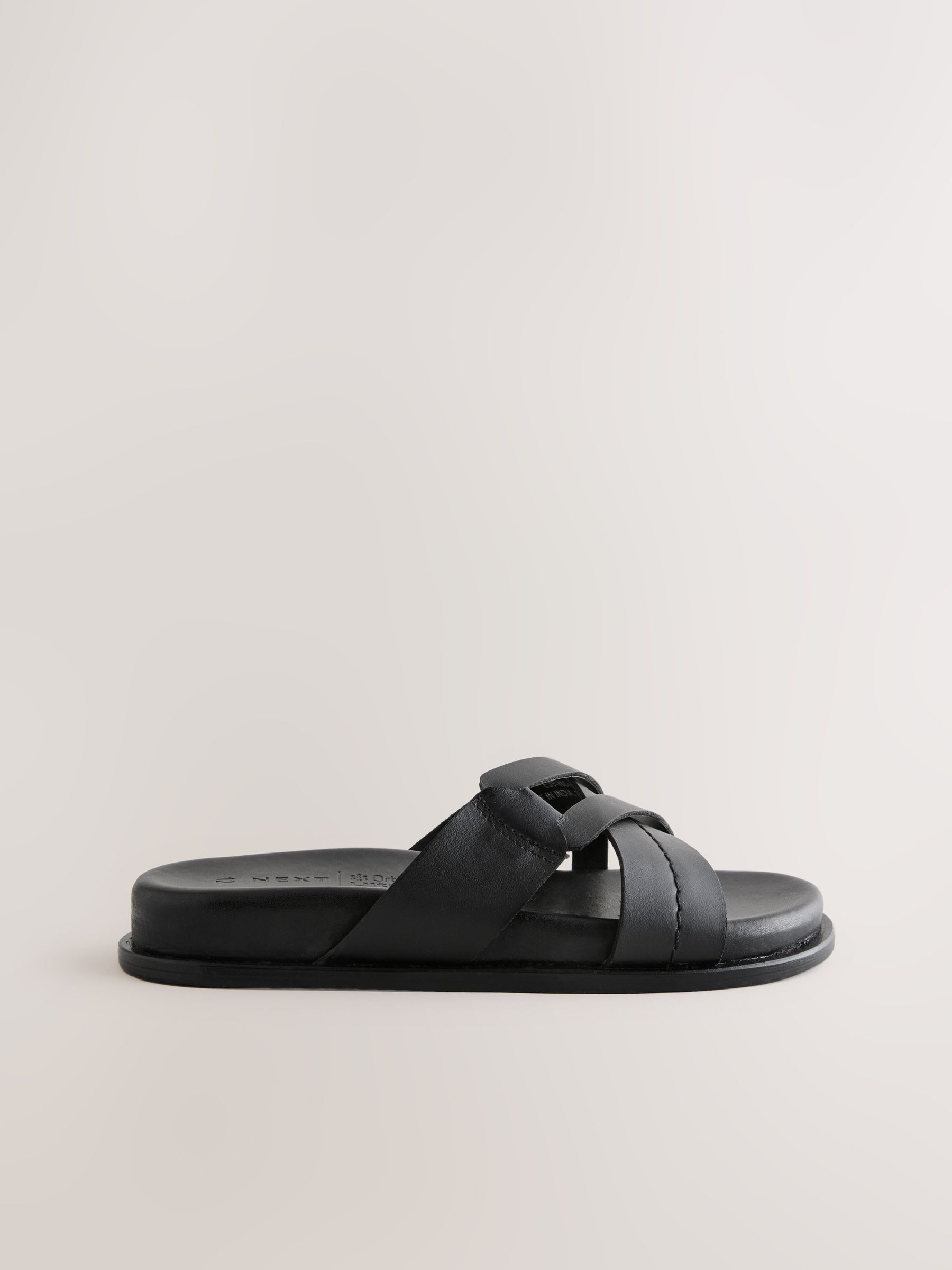Black Smart Leather Sandals image 2