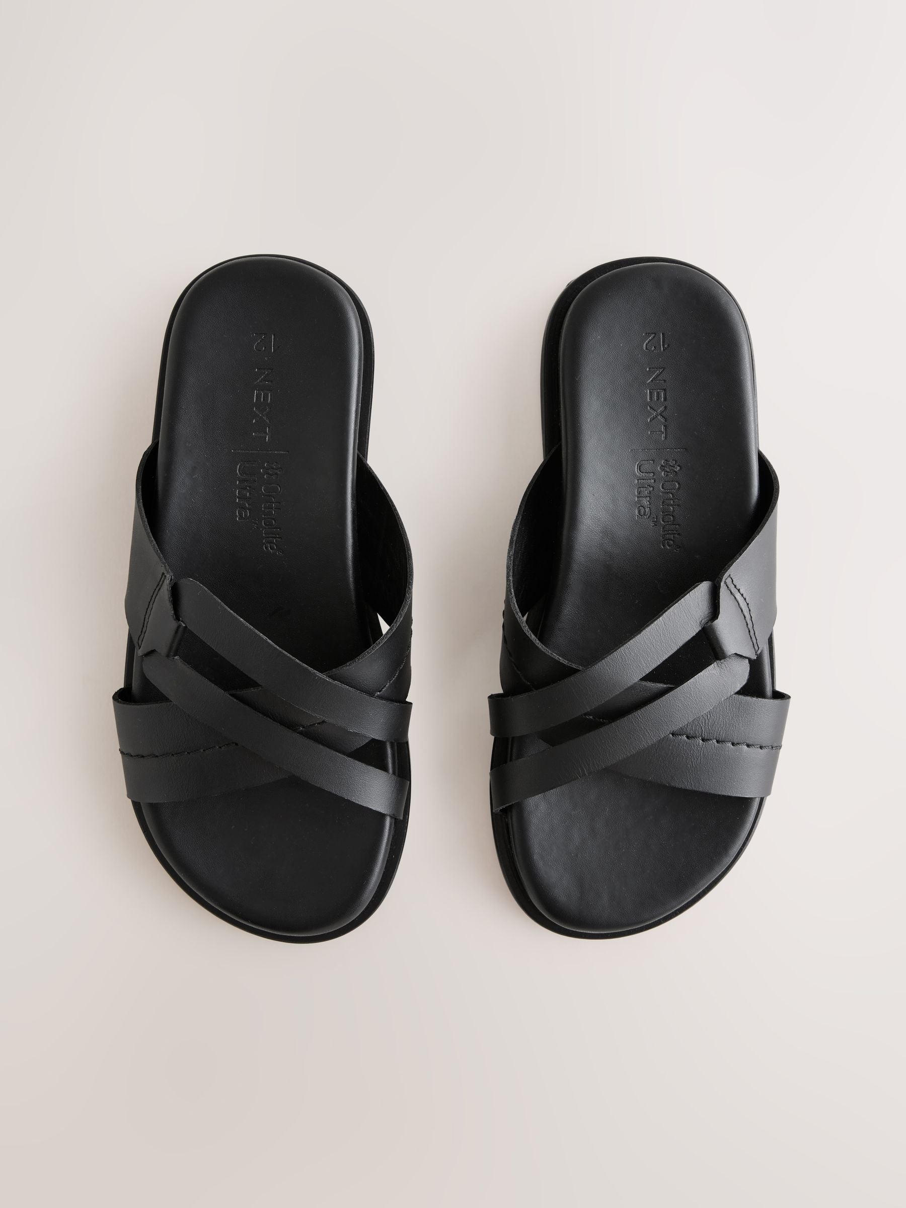 Black Smart Leather Sandals image 3
