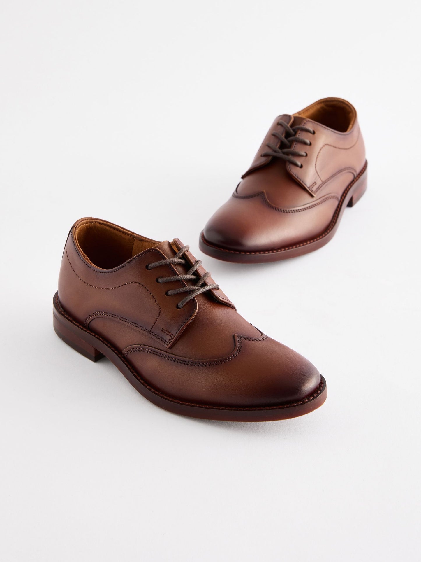 Tan Brown Standard Fit (F) Lace-Up Smart Shoes image 1