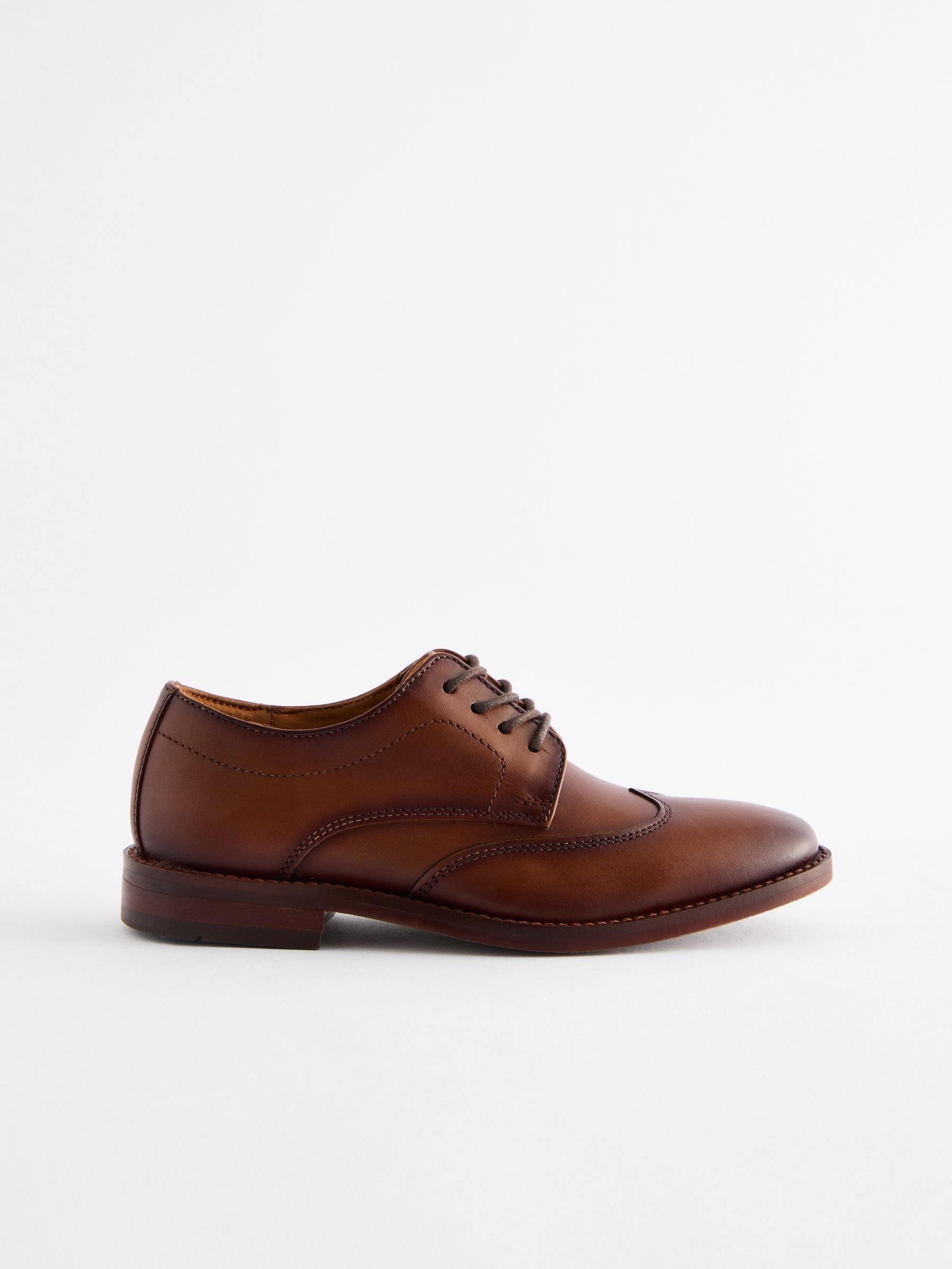 Tan Brown Standard Fit (F) Lace-Up Smart Shoes image 2