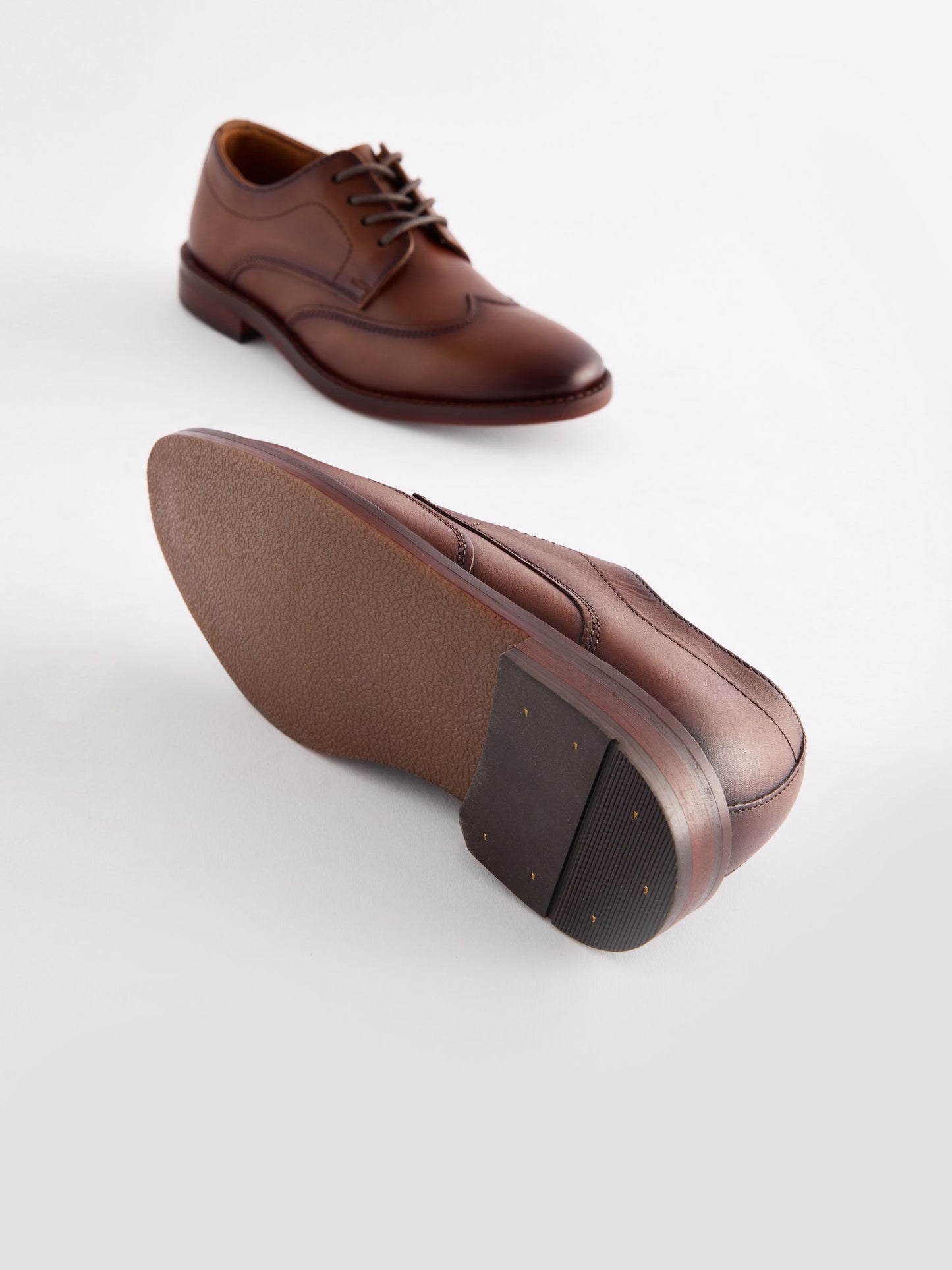 Tan Brown Standard Fit (F) Lace-Up Smart Shoes image 3