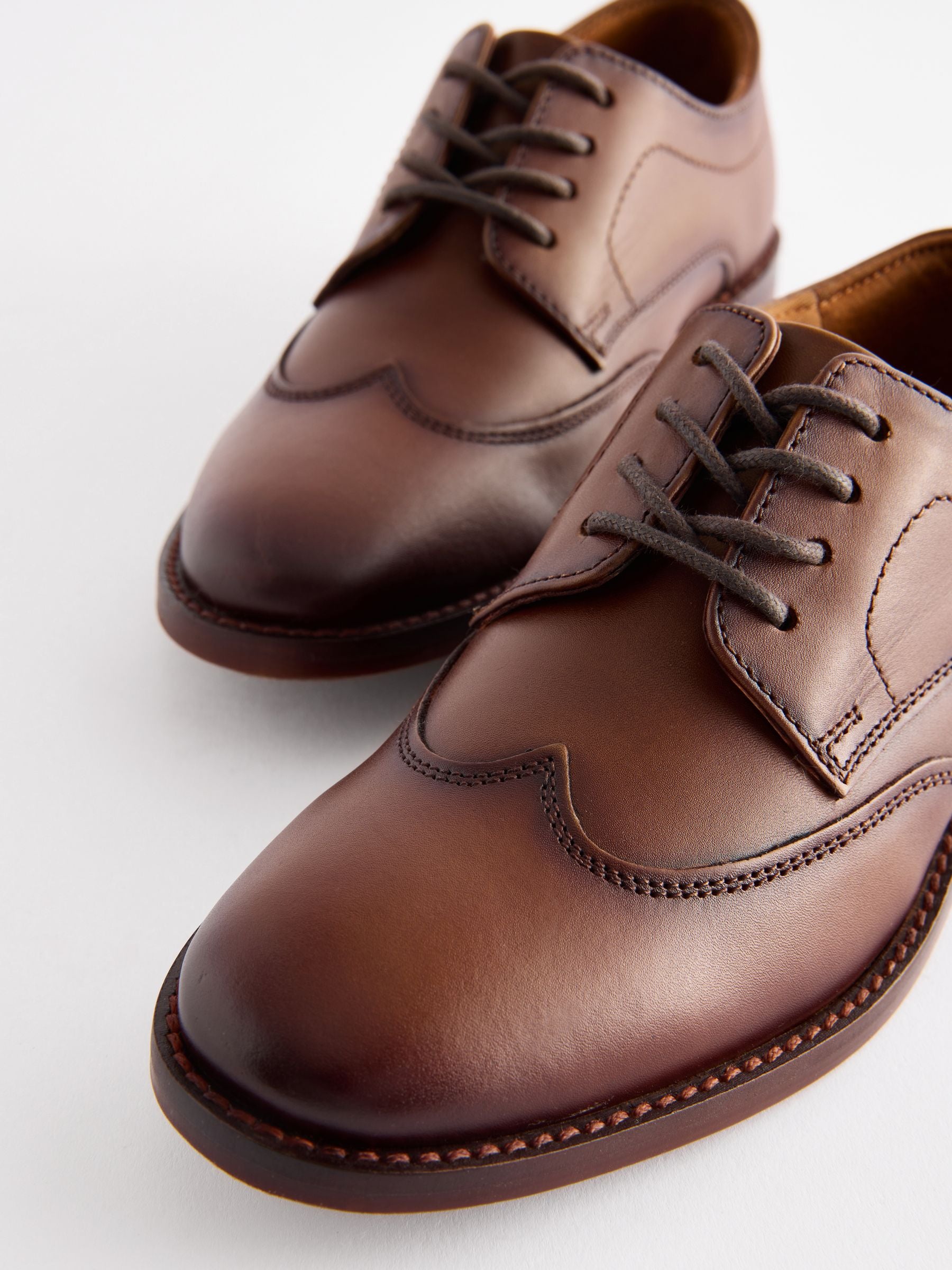 Tan Brown Standard Fit (F) Lace-Up Smart Shoes image 4