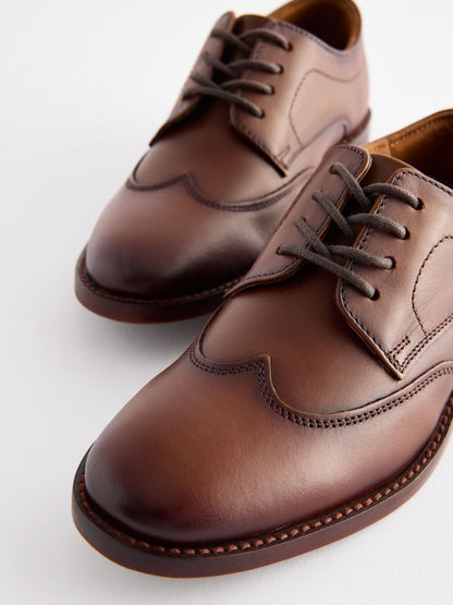 Tan Brown Standard Fit (F) Lace-Up Smart Shoes image 4