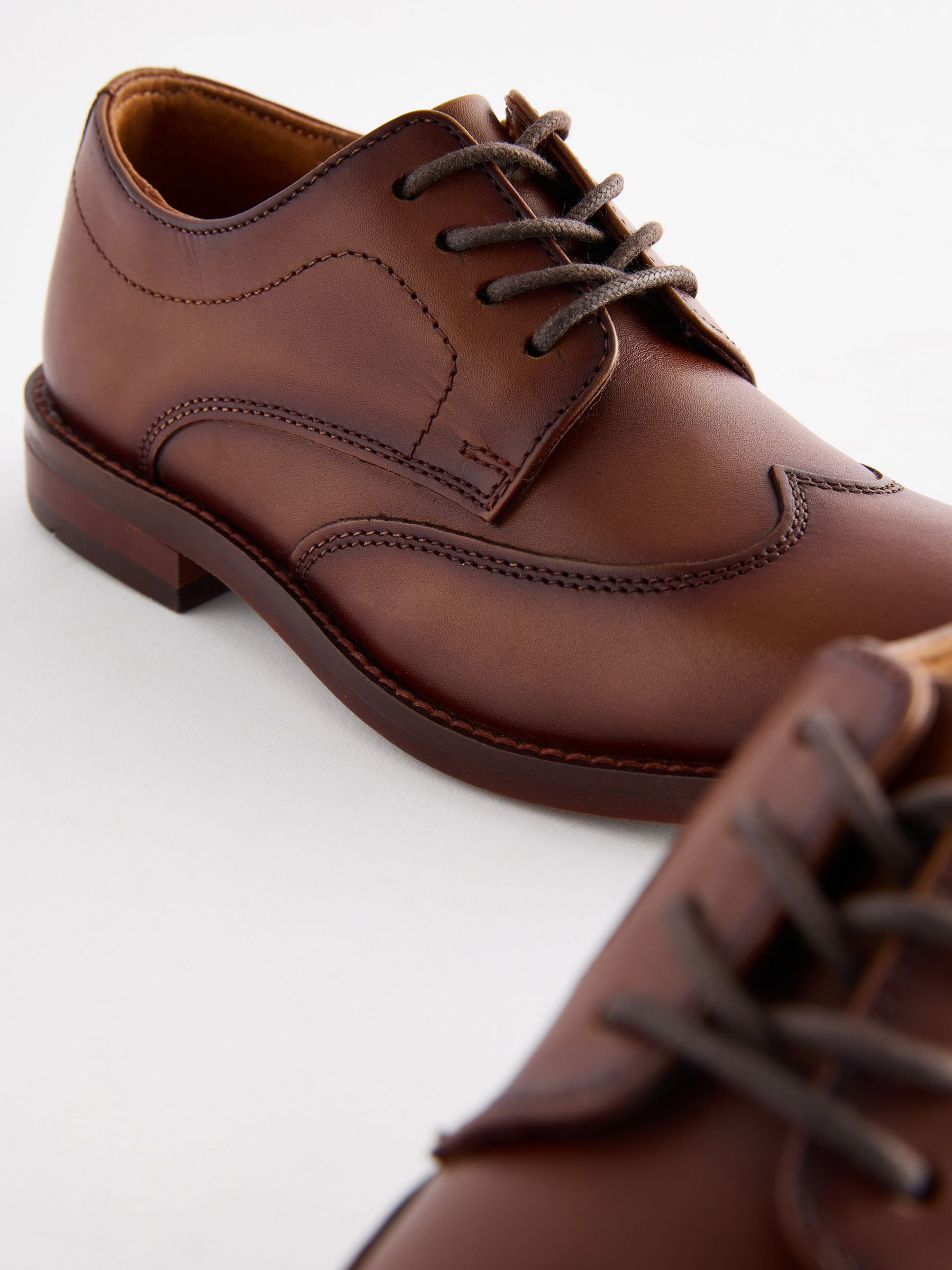 Tan Brown Standard Fit (F) Lace-Up Smart Shoes image 5