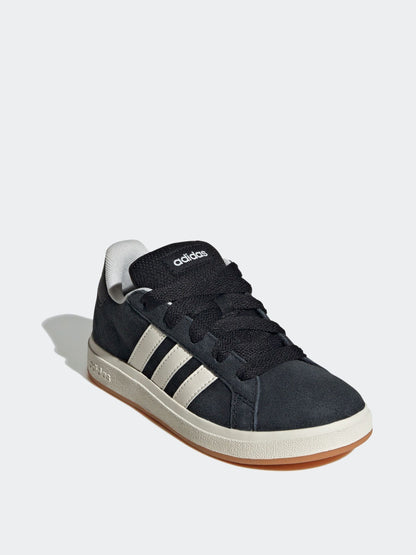 adidas Black Grand Court 00s Suede Lace Kids Trainers image 11