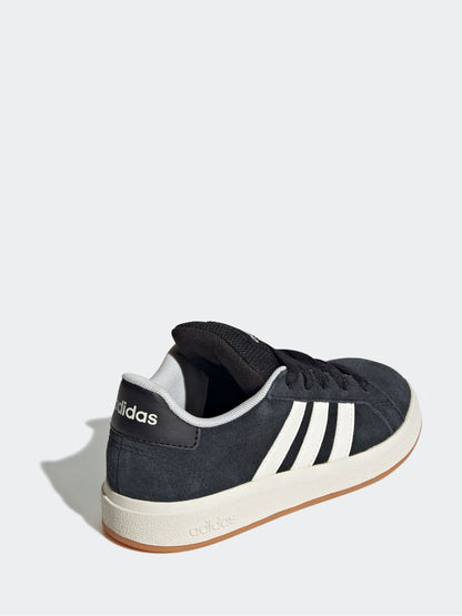 adidas Black Grand Court 00s Suede Lace Kids Trainers image 12
