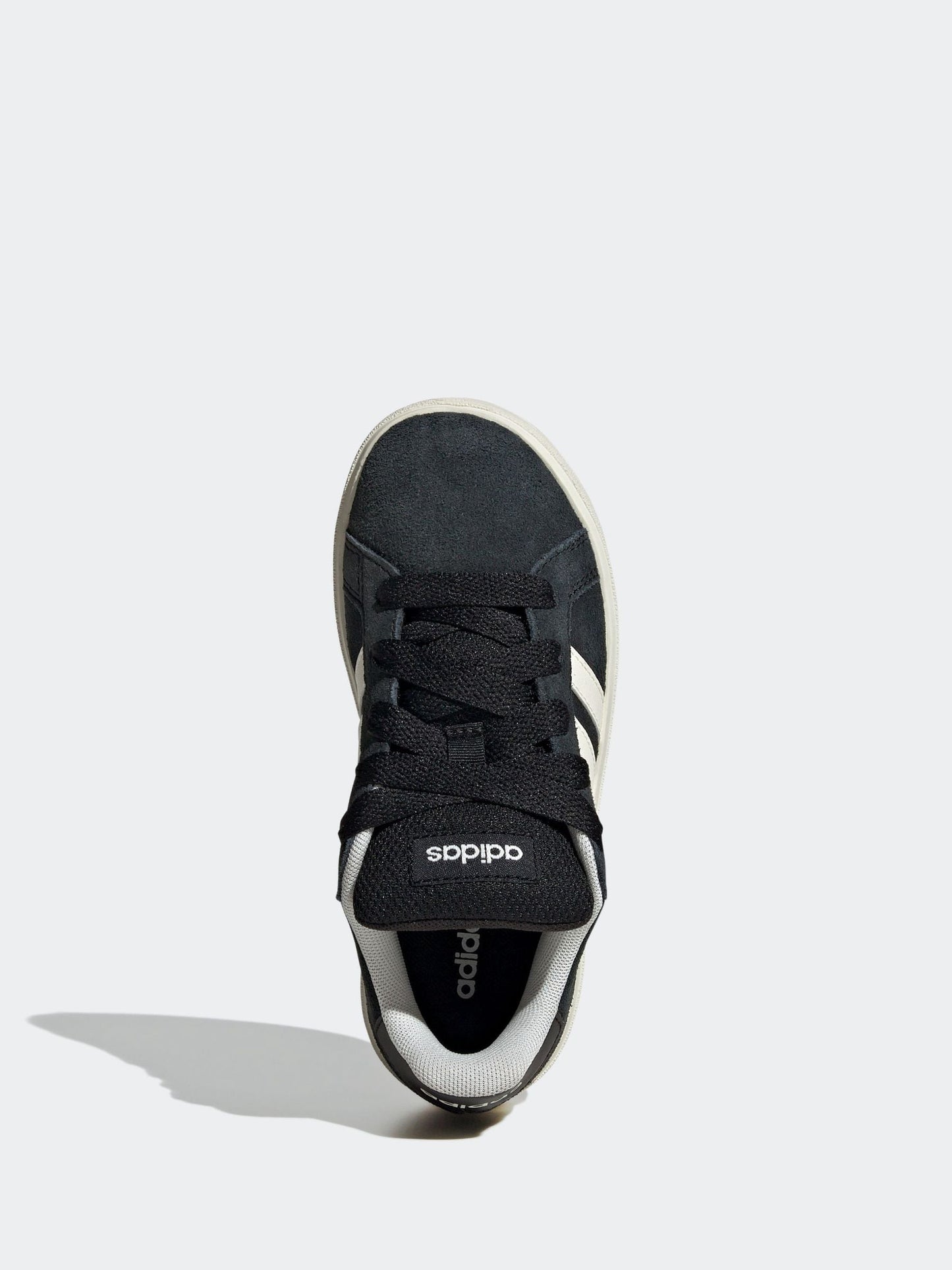adidas Black Grand Court 00s Suede Lace Kids Trainers image 14