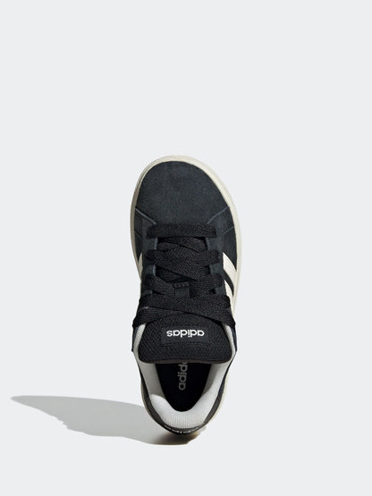 adidas Black Grand Court 00s Suede Lace Kids Trainers image 14