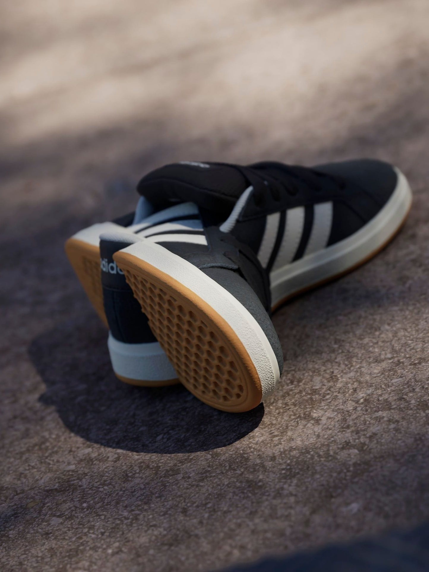 adidas Black Grand Court 00s Suede Lace Kids Trainers image 6