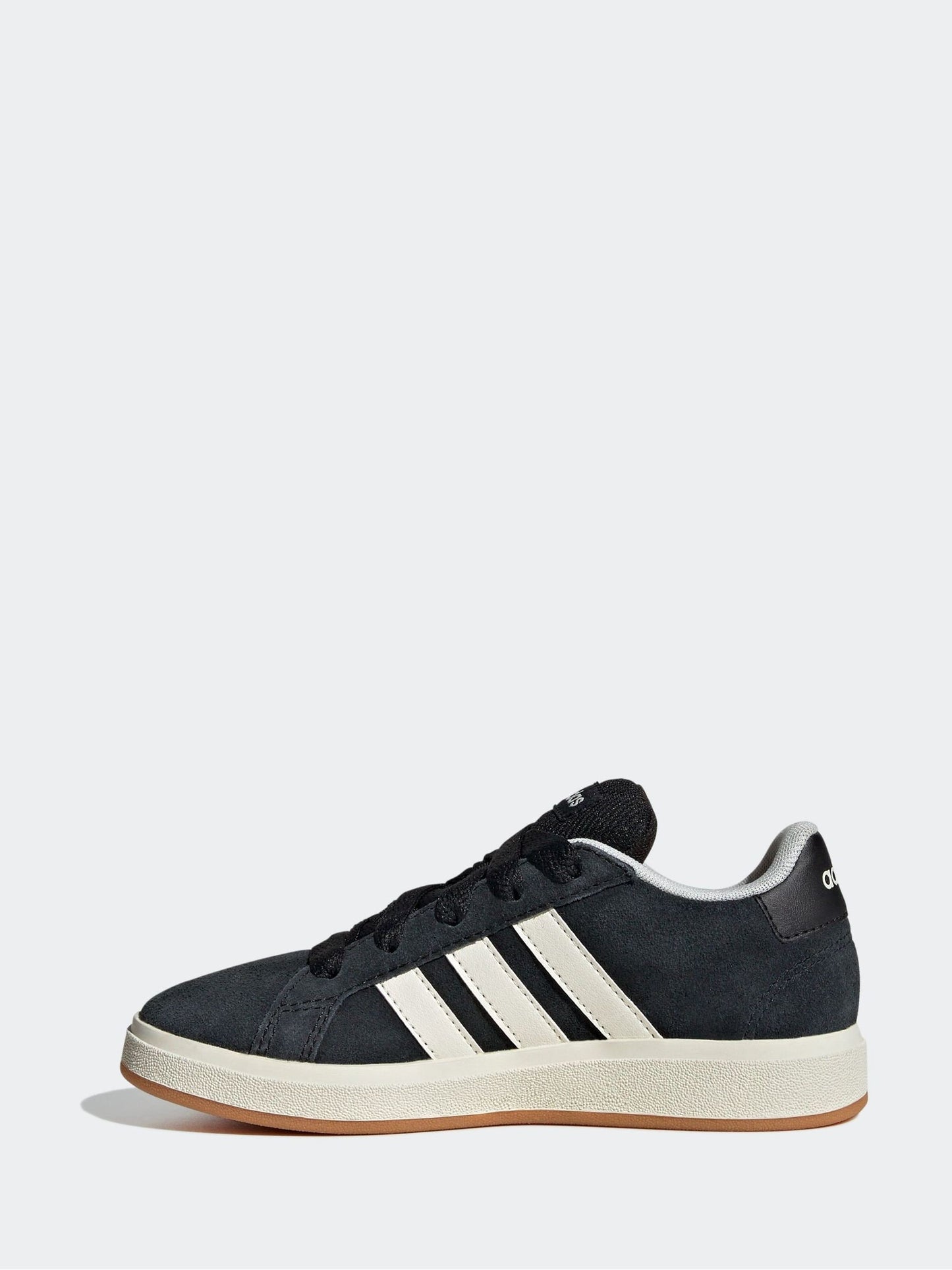 adidas Black Grand Court 00s Suede Lace Kids Trainers image 10