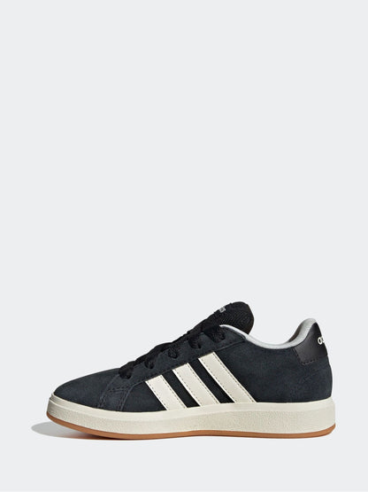 adidas Black Grand Court 00s Suede Lace Kids Trainers image 10
