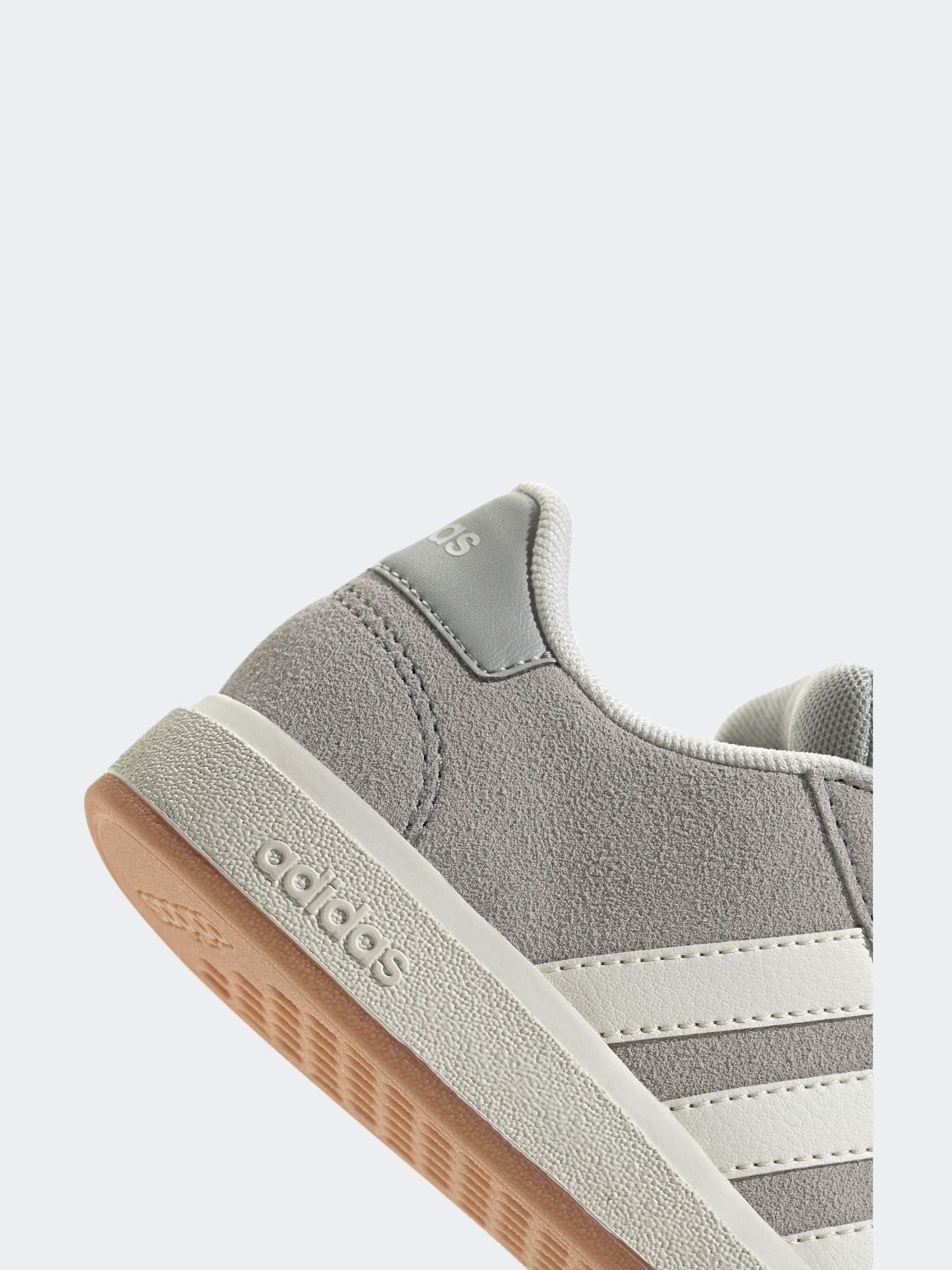adidas Grey Grand Court 00s Suede Lace Kids Trainers image 16