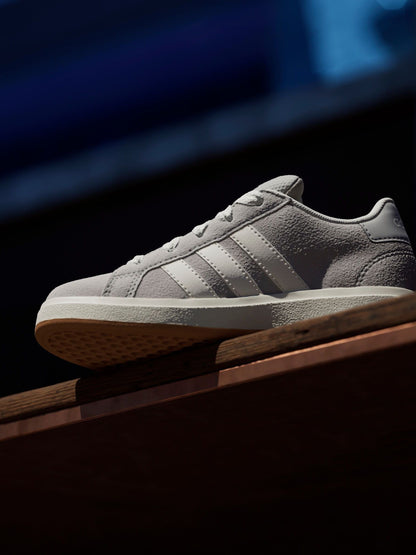 adidas Grey Grand Court 00s Suede Lace Kids Trainers image 7