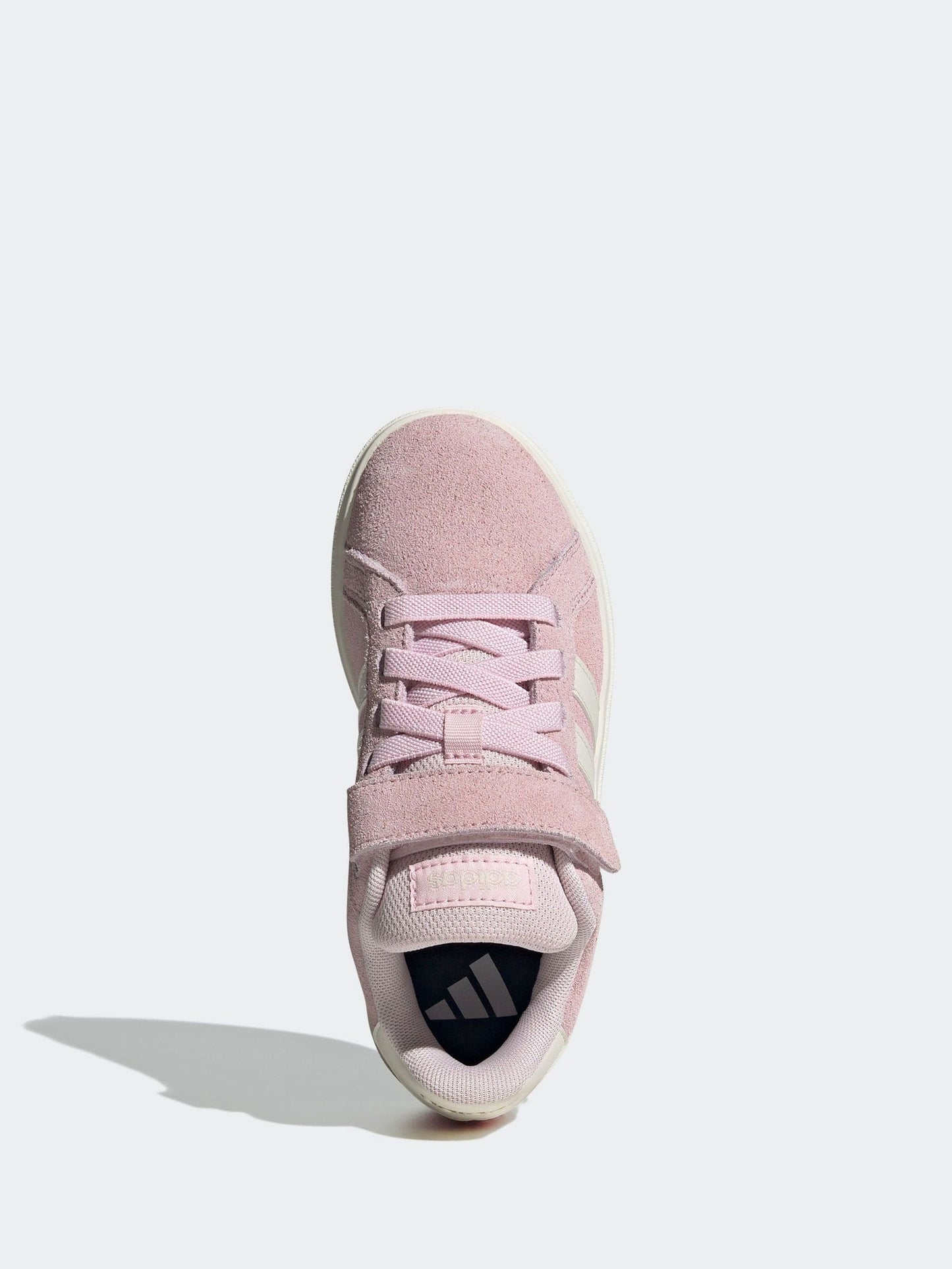 adidas Light Pink Grand Court 00s Suede Elastic Lace Kids Trainers image 6