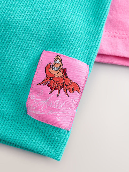 Pink Little Mermaid Ariel 100% Cotton T-Shirt and Cycle Shorts Set (3mths-7yrs) image 3