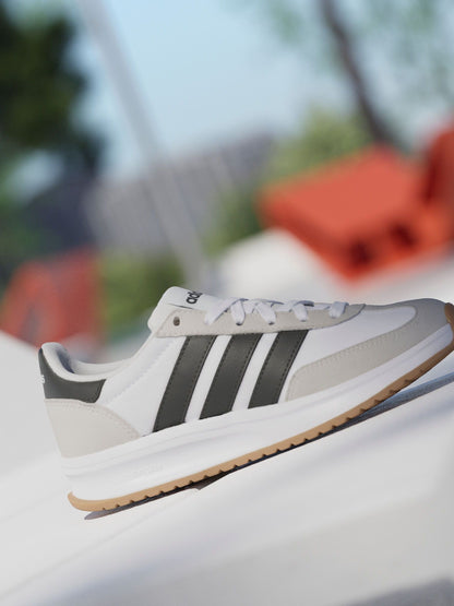 adidas White/Black/Grey Run 70s 2.0 Lace Junior Trainers image 3