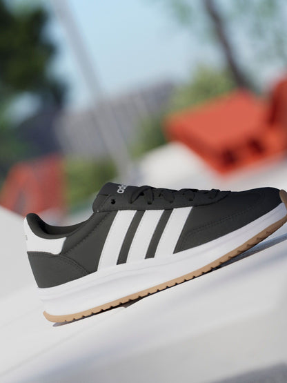adidas Black/White Run 70s 2.0 Lace Junior Trainers image 3
