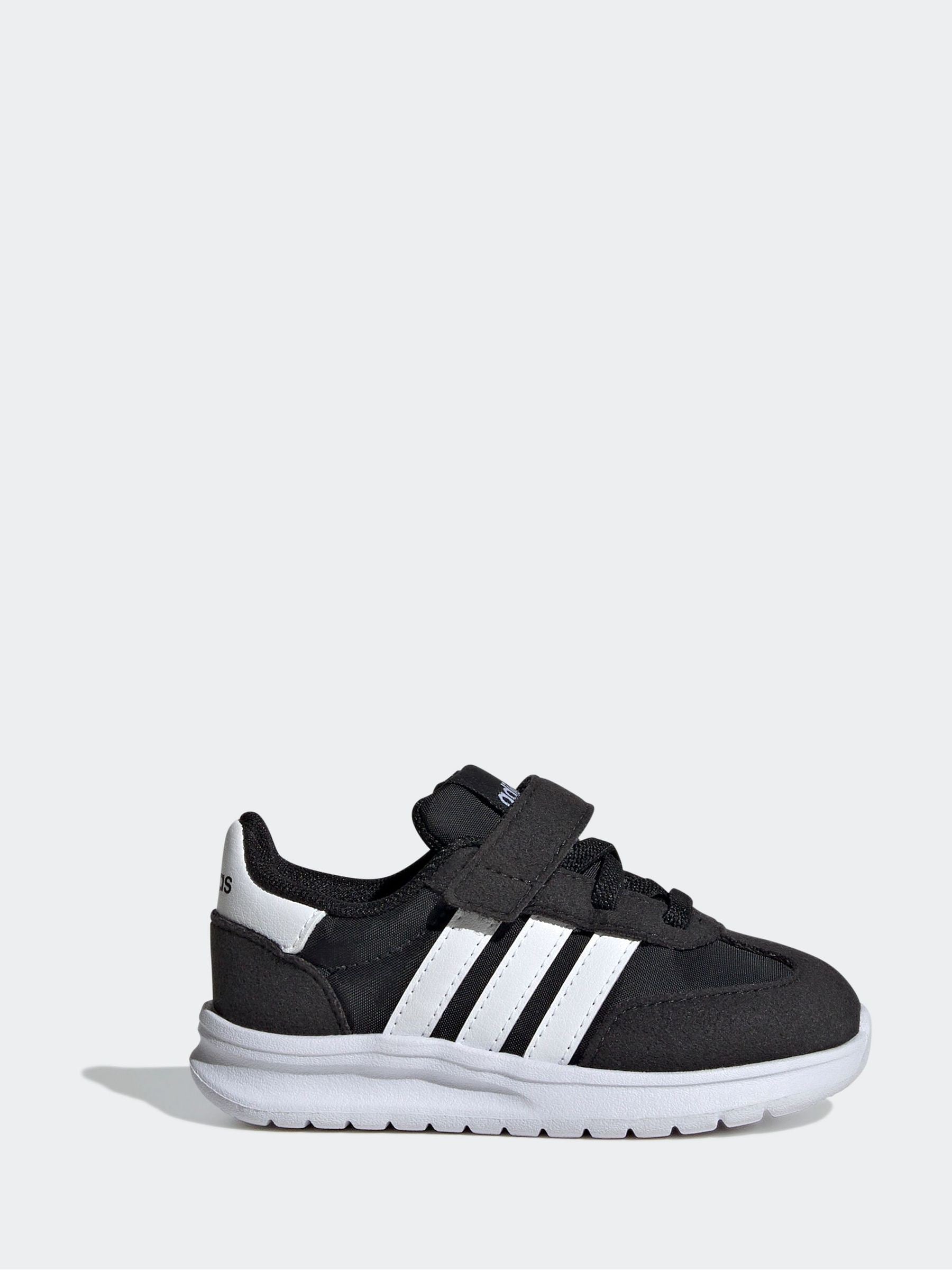 adidas Black/White Run 70s 2.0 Hook and Loop Infant Trainers image 1