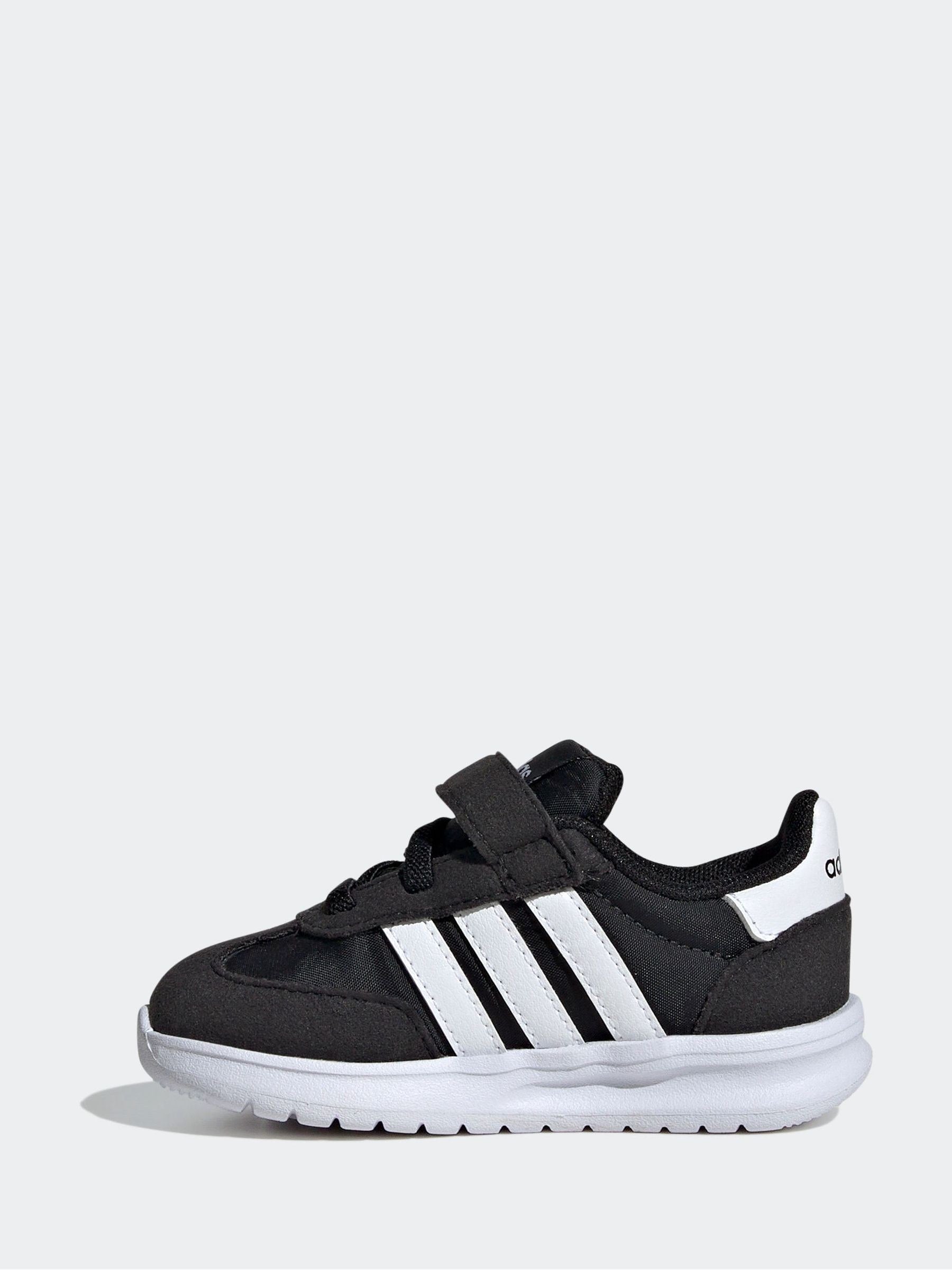adidas Black/White Run 70s 2.0 Hook and Loop Infant Trainers image 3