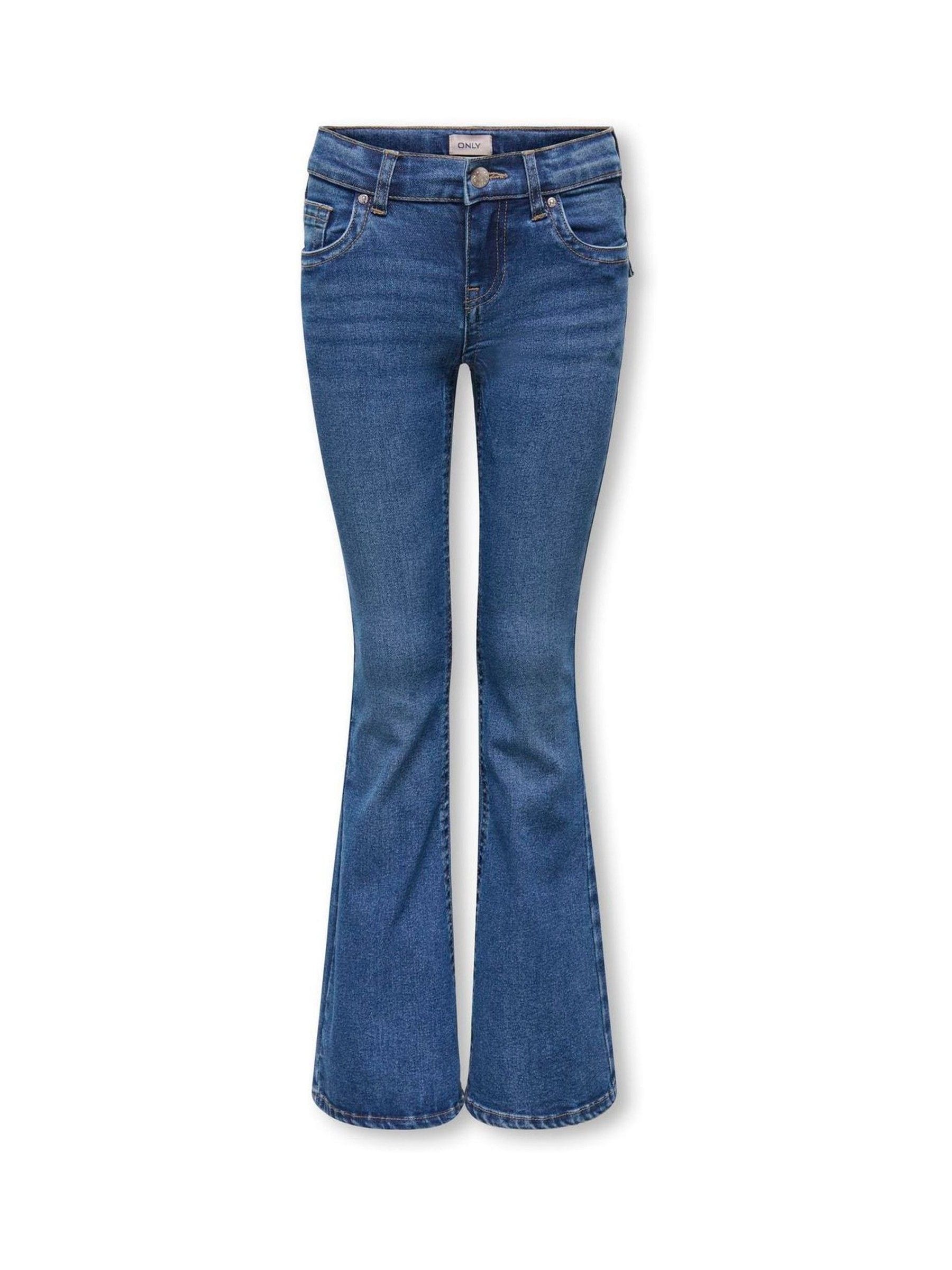 Dsiney Kidz - ONLY KIDS Blue Low Waist Flared Jeans With Back Pocket Detail And Stretch image 3