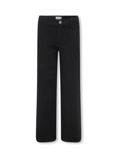 Dsiney Kidz - ONLY KIDS Black High Waisted Wide Leg Jeans With Stretch image 1