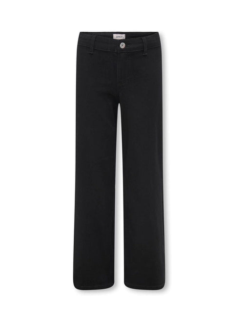 Dsiney Kidz - ONLY KIDS Black High Waisted Wide Leg Jeans With Stretch image 1