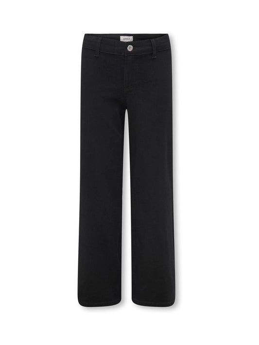 Dsiney Kidz - ONLY KIDS Black High Waisted Wide Leg Jeans With Stretch image 1