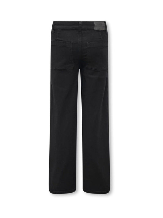 Dsiney Kidz - ONLY KIDS Black High Waisted Wide Leg Jeans With Stretch image 2