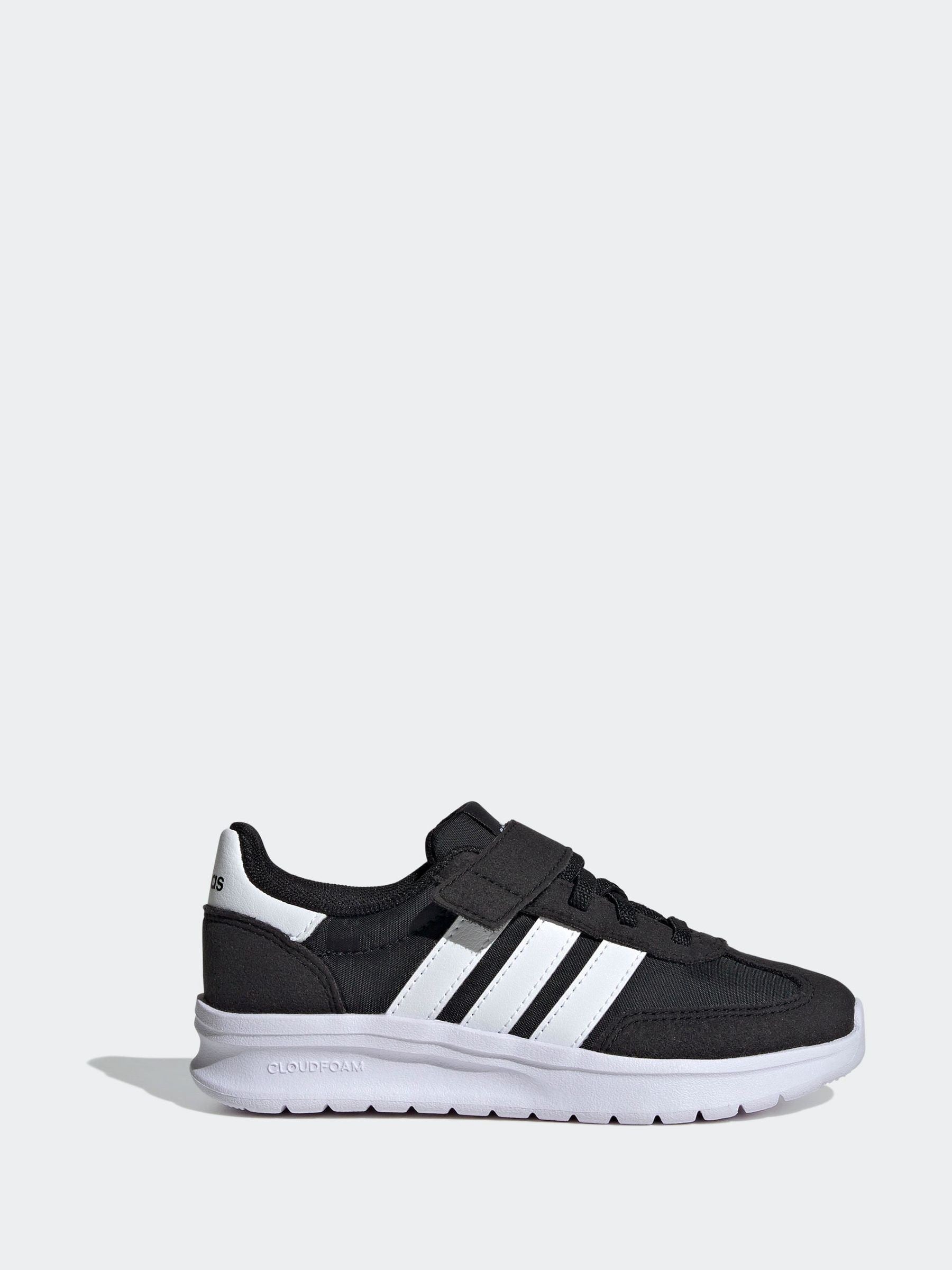 adidas Black/White Run 70s 2.0 Hook and Loop Kids Trainers image 1