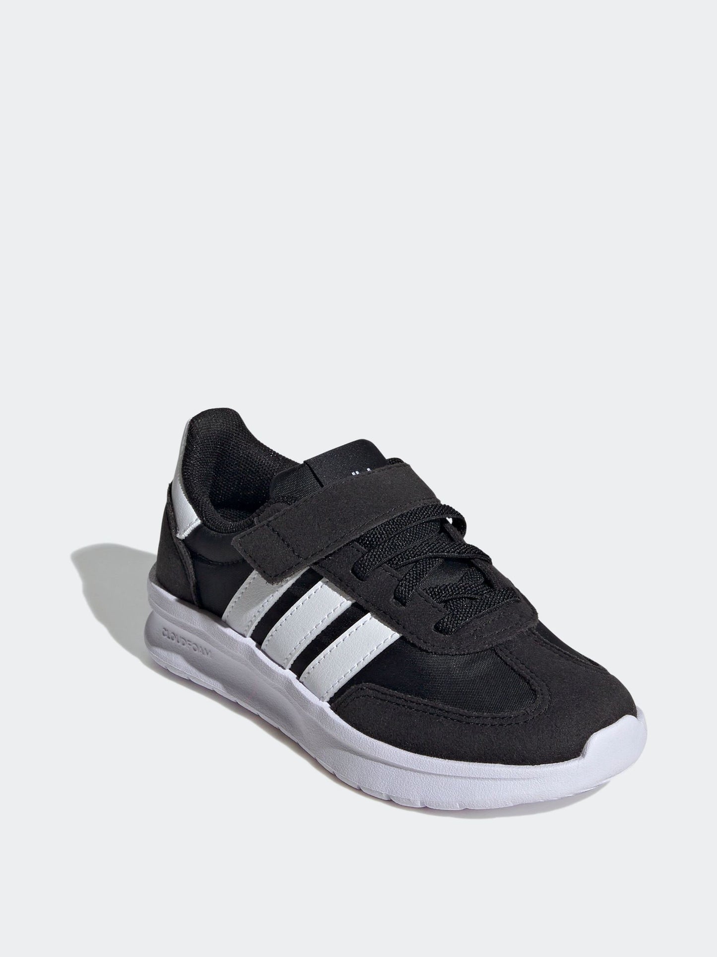 adidas Black/White Run 70s 2.0 Hook and Loop Kids Trainers image 2