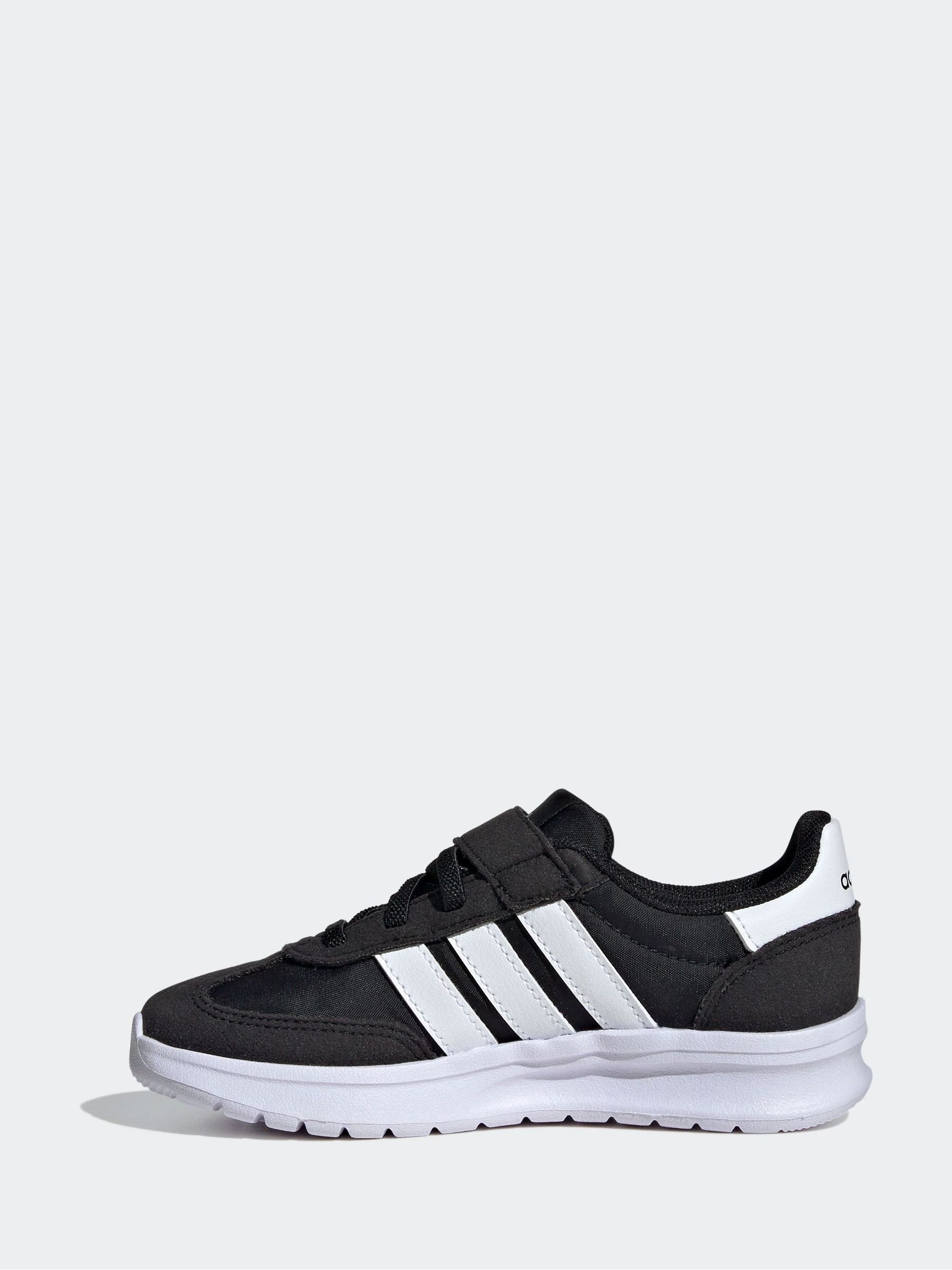 adidas Black/White Run 70s 2.0 Hook and Loop Kids Trainers image 3