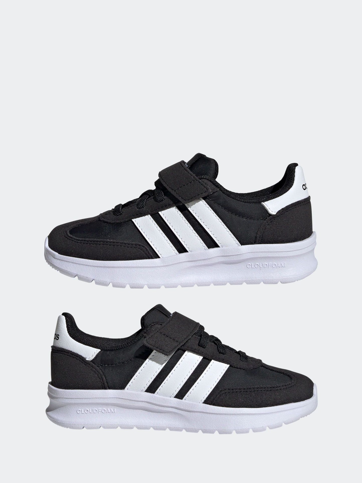 adidas Black/White Run 70s 2.0 Hook and Loop Kids Trainers image 6