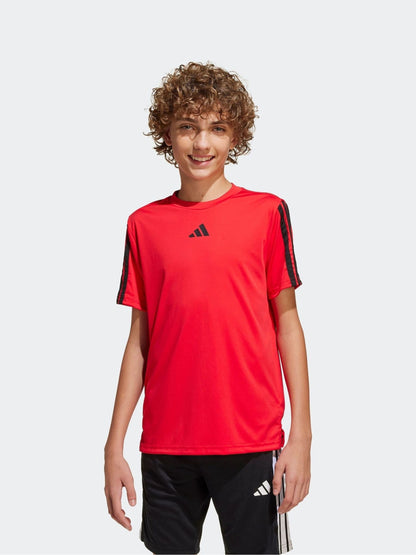 Dsiney Kidz - adidas Red Train Essentials 3-Stripes Kids T-Shirt image 1