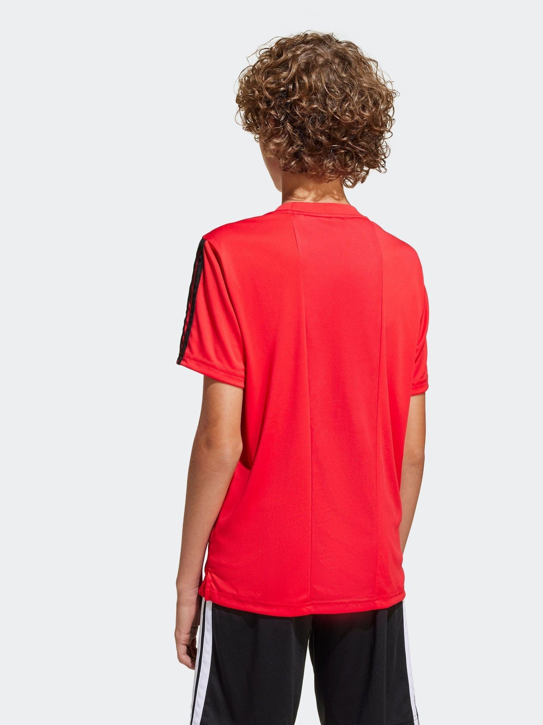 Dsiney Kidz - adidas Red Train Essentials 3-Stripes Kids T-Shirt image 2