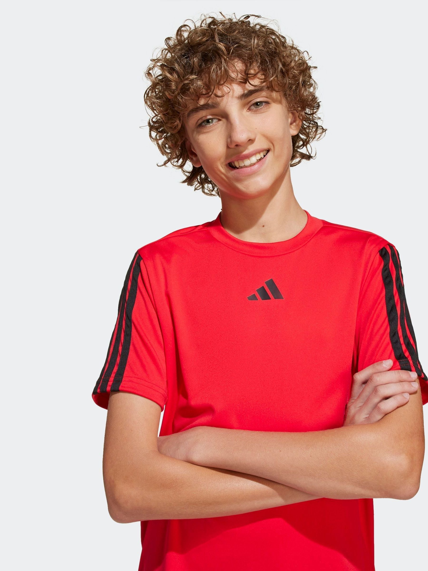 Dsiney Kidz - adidas Red Train Essentials 3-Stripes Kids T-Shirt image 4