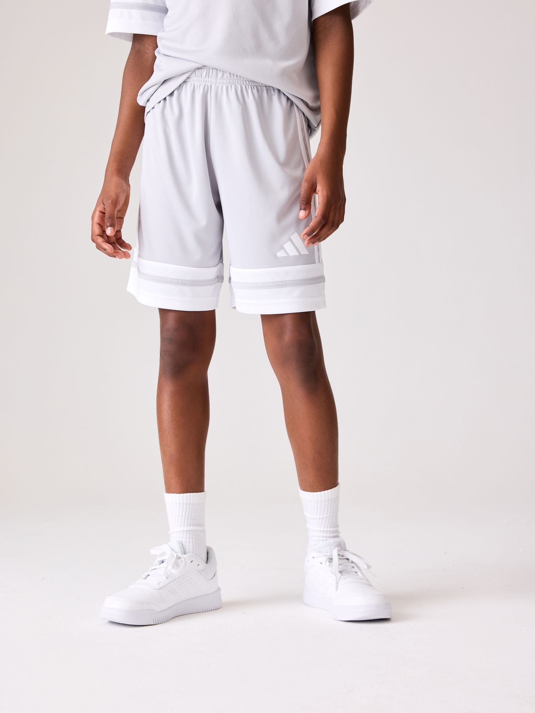 Dsiney Kidz - adidas White Grey Squadra 25 Kids Shorts image 1