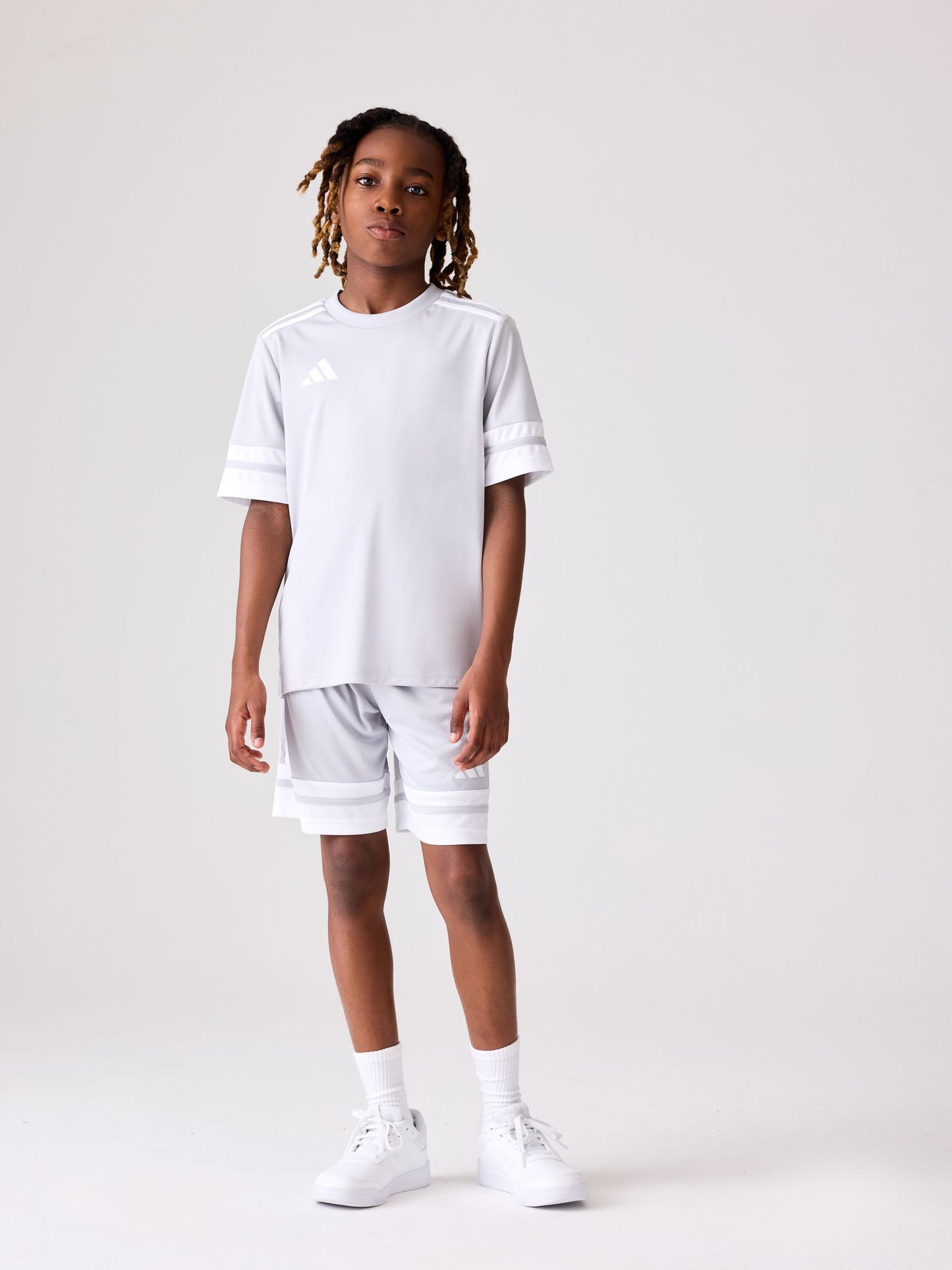 Dsiney Kidz - adidas White Grey Squadra 25 Kids Shorts image 3