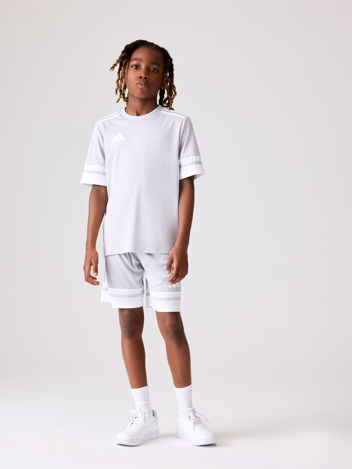 Dsiney Kidz - adidas White Grey Squadra 25 Kids Shorts image 3