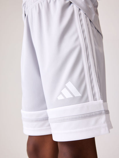 Dsiney Kidz - adidas White Grey Squadra 25 Kids Shorts image 4