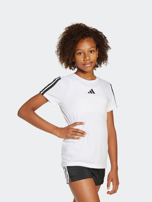 Dsiney Kidz - adidas White Training Essentials 3-Stripes Kids T-Shirt image 1