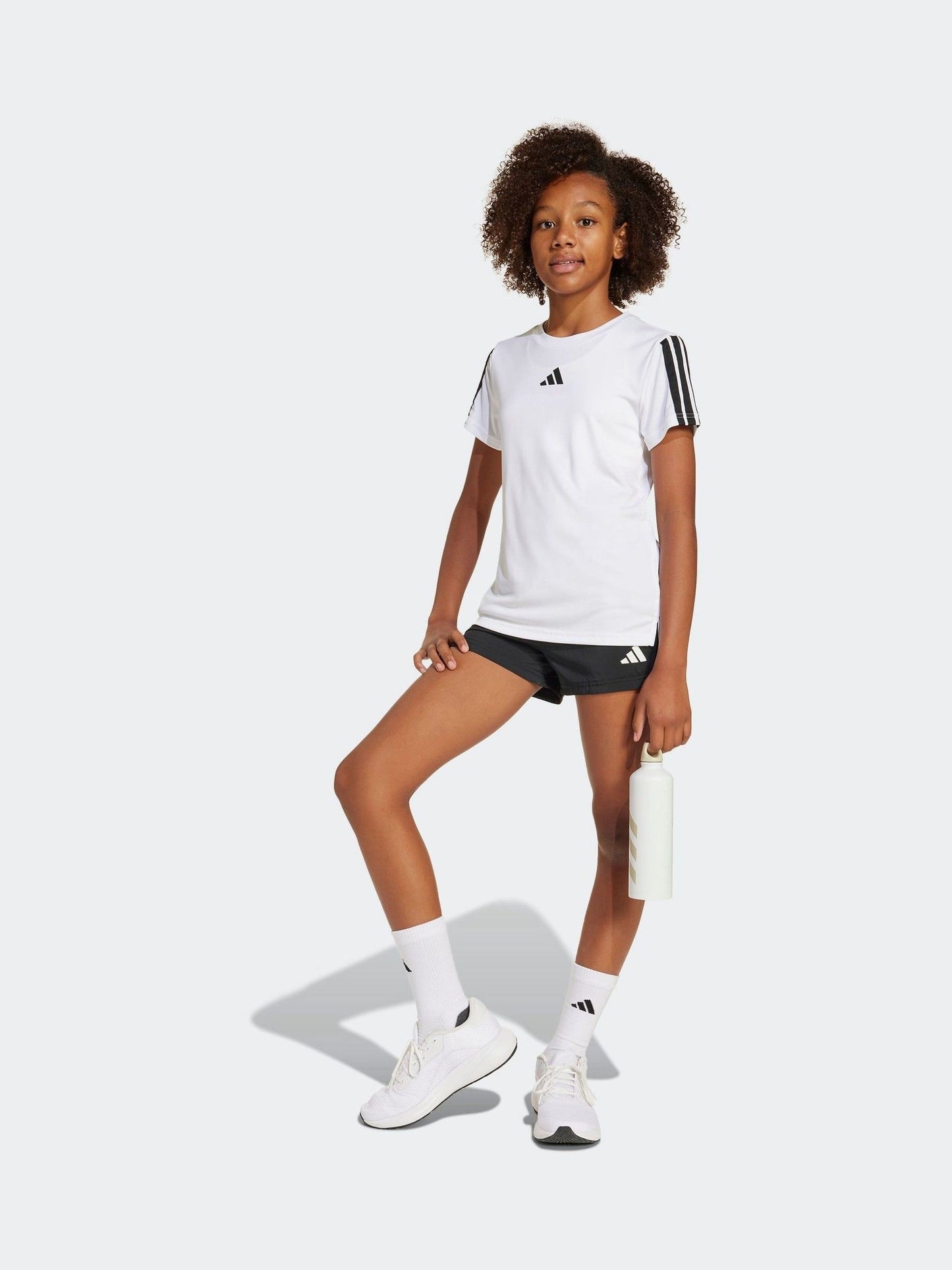 Dsiney Kidz - adidas White Training Essentials 3-Stripes Kids T-Shirt image 3
